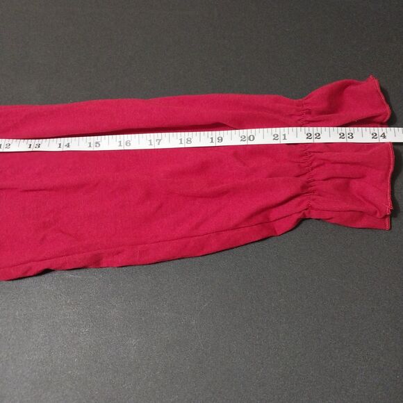 NWT Dorose top Womens Large maroon asymmetric off shoulder peasant sleeve drapey - Picture 6 of 7